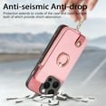 thumbnail image 2 of Dteck for Apple iPhone 6/6s Zipper Wallet Case, Shockproof with Card Holders Flip Premium PU Leather Card Slots with 360°Rotation Ring Stand Protective Phone Cover, pink, 2 of 8