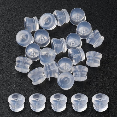 Silicone Bell Ear Nuts Earring Backs for Stud Earring Making Clear 5.5x4.5mm Hole: 1mm