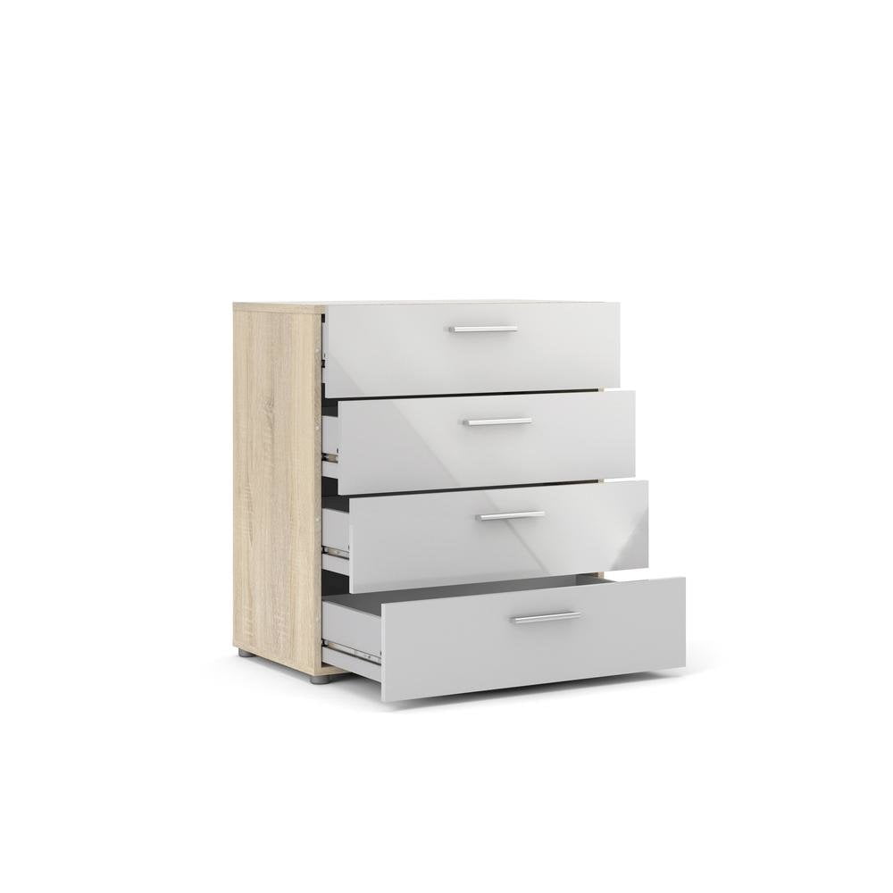 White Wooden Dresser - 4 Drawer Bedroom Furniture for Storage and Organization