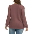 thumbnail image 3 of Daystry Womens Plus Size Long Sleeve Lace Tops Waffle Knit V-Neck Business Casual Loose Blouses Tee, 3 of 8