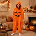 thumbnail image 2 of Grblisyd Pumpkin Onesie Halloween Fleece Jumpsuit for Unisex Oversized Hooded Pumpkin Sets, 2 of 4