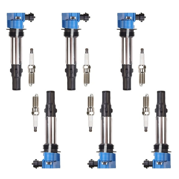 Set of 6 Performance ISA Ignition Coil and Spark Plugs Compatible with 2005-2007 Cadillac CTS 2.8L V6 Replacement for UF375