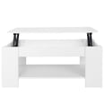thumbnail image 2 of SuperDeal 38.6" Lift Top Coffee Table W/Extra Shift Rectangular MDF & Iron, White, 2 of 9