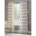 thumbnail image 3 of Colorful Polka Dot Sheer Curtains 108 Inch Length 2 Panels Set, Cartoon Watercolor Geometric Beige Voile Window Treatment Semi Sheer Long Curtains Drapes for Bedroom/Living Room/Kitchen 52"x108"x2, 3 of 7