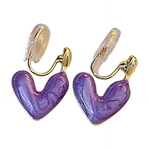 DESIGNICE 2026 New Clip on Earrings,Multi-Layered Stylish Shape Earrings for Women,Premium Metallic Finish Tragus Earrings for Women,Purple