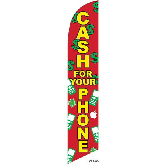 Cash for your Phone Feather Banner Swooper Flag, Replacement Flag Only