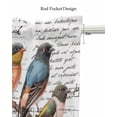 thumbnail image 5 of Animal Birds Linen Curtain Valance for Bedroom/Bathroom/Kitchen/Office/Living/Dining Room Window,Old Newspaper English Newsprint White Pocket Topper Drapes Decorative Cafe Drapery Panel 60"x18", 5 of 6