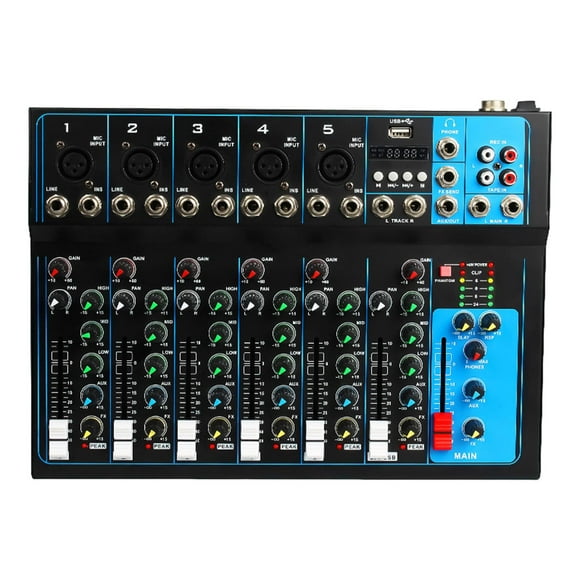 7 Channel Audio Mixer Mixing Console for Studio Recording KTV Stage