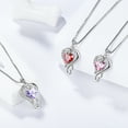 Beautlace 925 Sterling Silver Love Heart Pendant Necklace,October