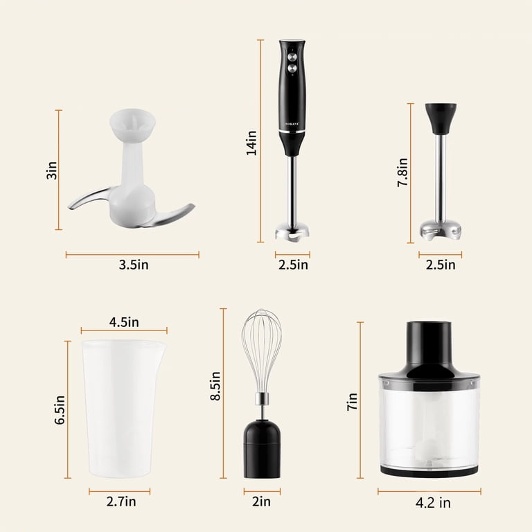 BN-LINK Hand Blender Electric 4-in-1 Immersion Handheld, 2-Speed
