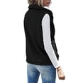 thumbnail image 3 of Capreze Fuzzy Fleece Sleeveless Jacket Vest for Women Solid Color Waistcoat for Women Plush Casual Outwear With Pockets Black M, 3 of 3