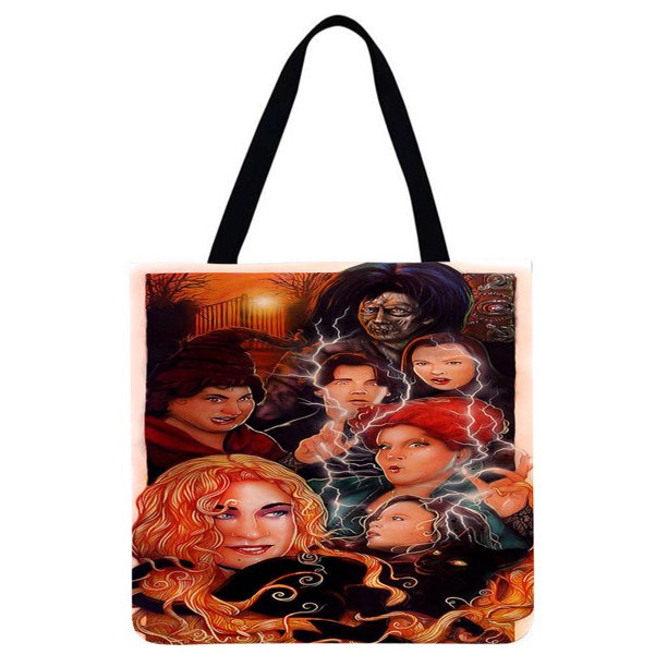 Bolso de compras de hombro con estampado de bruja de película, bolso de mano grande informal E Tmvgtek Para estrenar