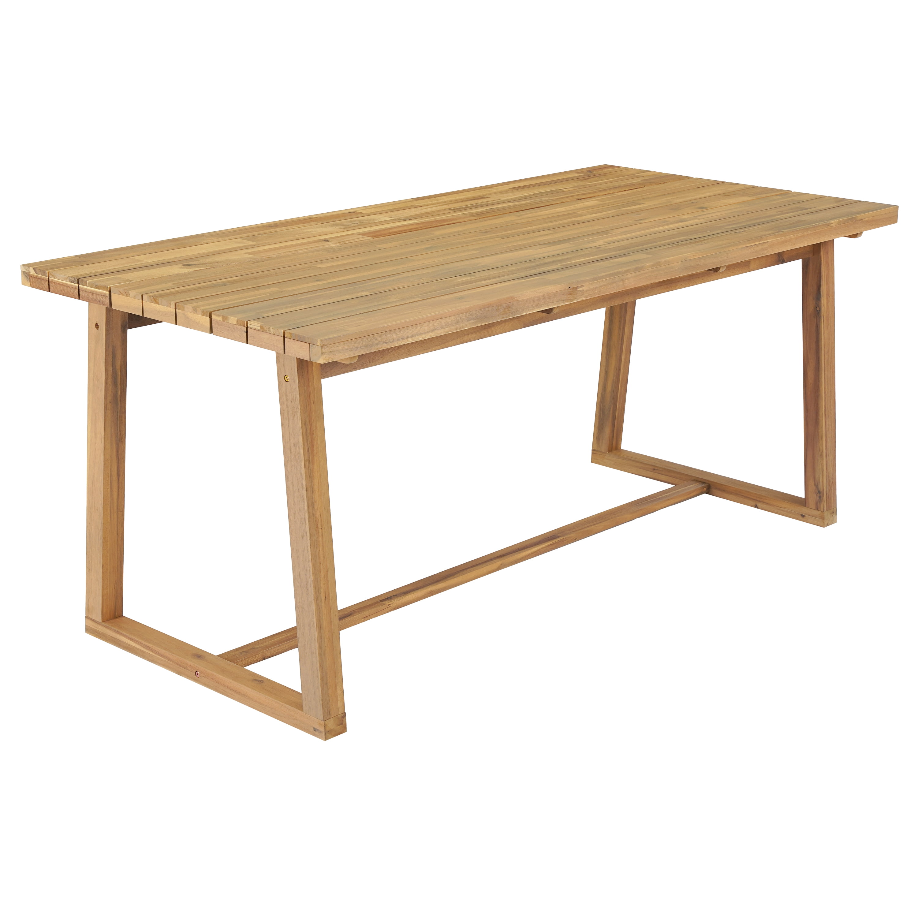 Outdoor Patio Dining Table, Light Teak