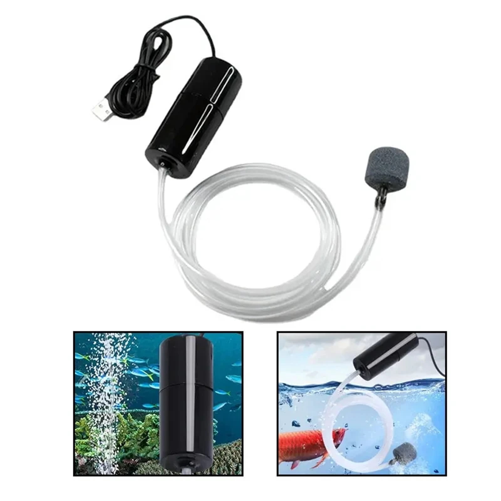 Portable Mini USB Rechargeable Oxygen Pump for Small Fish Tanks - Silent Oxygenator for Aquariums and Fishing