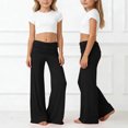 thumbnail image 2 of Pantalones de Cintura Alta de Pierna Ancha para Mujeres Pantalones de Yoga Plegables de Cintura Elástica Pantalones de Pierna Ancha Casuales Y Cómodos para Niños, 2 of 7