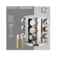 thumbnail image 3 of Especiero Giratorio Xtellar De Acero Inoxidable 12 Frascos De Vidrio Color Plateado, 3 of 5