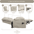 thumbnail image 5 of JUUXO 4-Motor Power Lift Chair with Heat & Massage - Power Adjustable Headrest, Backrest, Lumbar & Footrest - 27-inch Wide Seat Lay Flat Recliner with Cup Holders - Big Tall 400 lbs, 5 of 11