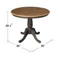 thumbnail image 5 of 36" Round Wood Table With 2 San Remo Chairs in Hickory/Washed Coal - 3 Piece Set, 5 of 8