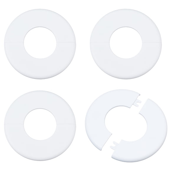 6 Pcs Plumbing Cover Plates 4.6 Inch White Drain Line Cover Escutcheon PP Plastic Radiator Escutcheon Self-Adhesive Toilet Water Pipes Covers Decoration for 5.2cm Water Pipes Tube Supplies