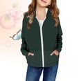thumbnail image 2 of REDARER Girls Hooded Zip-Up Sweatshirt, Casual Fall Jacket with Front Pockets, Lightweight Outerwear for Everyday Wear,Size:8-9 Years, 2 of 4