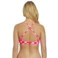 thumbnail image 3 of Freya Womens Totally Check Underwire Banded Halter Bikini Top, 28DD, Monochrome, 3 of 4