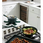 Thyme & Table 12-Piece Ceramic Non-Stick Granite Collection, Non-Toxic Cookware Set, Pots and Pans Set - Hunter Green