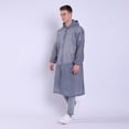 thumbnail image 4 of Poncho de lluvia de moda para exteriores reutilizable de EVA gris con capucha y mangas Ropa impermeable para adultos Hombres Mujeres, 4 of 5