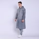 thumbnail image 4 of Poncho de lluvia de moda para exteriores reutilizable de EVA gris con capucha y mangas Ropa impermeable para adultos Hombres Mujeres, 4 of 5