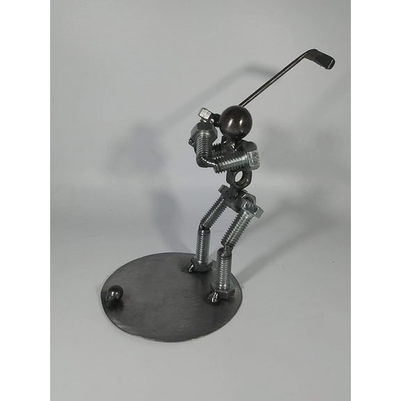 Golfer Metal Bolt Figurine