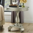 thumbnail image 5 of Roundhill Furniture Rene Round Wood Pedestal End Table in Champagne, 5 of 7