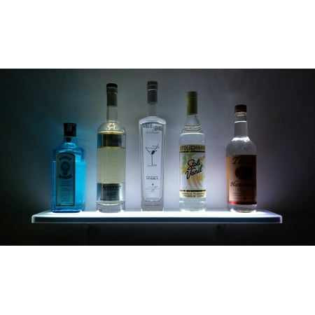 Display Wall Mounting Kit - 3' LED Illuminated Liquor Shelf & Display - Includes Wireless Remote and Wall Mount Kit - Made in the USA