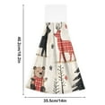 thumbnail image 6 of Yayeee Kitchen Hanging Hand Towels Set of 2 with Loop Bathroom Absorbent Tie Towel, Retro Christmas Forest, 6 of 7