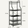 Huloretions Large Bakers Rack,5 Tiers Microwave Stand With 2 Wire