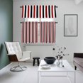 thumbnail image 4 of Red Black Stripe Kitchen Curtains Sets for Windows 24 Inch Length, Geometric White Vertical Striped Rod Pocket Window Treatments Tier Curtains and Valances Set for Bedroom/Bathroom, 4 of 8