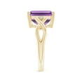 thumbnail image 3 of ANGARA Natural Twist Shank Emerald Cut 4 ct Amethyst Statement Ring in 14K Yellow Gold for Women (Size-11x9mm) | February Birthstone, Anniversary, Jewelry Gift for Women | Natural Amethyst Ring, 3 of 8