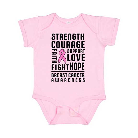 Inktastic Breast Cancer Awareness Strenght Courage Support Love Boys or Girls Baby Bodysuit