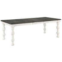 Pemberly Row Contemporary Weathered White 84 in. Wood Dining Table