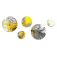 thumbnail image 2 of Designart "Mustard Yellow And Vivid Gray I" Abstract Painting Metal Wall Art Set of 5 Piece, 2 of 5
