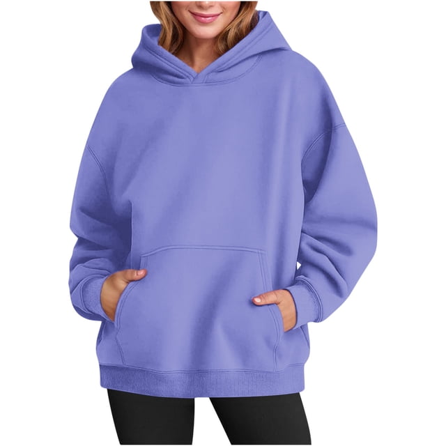 Simua Sweat à Capuche Surdimensionné pour Femmes, Chandails en Molleton à Manches Longues, Chandail Ample, Tenues d'Automne