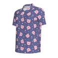 thumbnail image 2 of Vsdgher Cute Pig Print Men's Short Sleeve Stretch Polo Shirt, Moisture-Wicking Performance Polo Shirt, 2 of 8