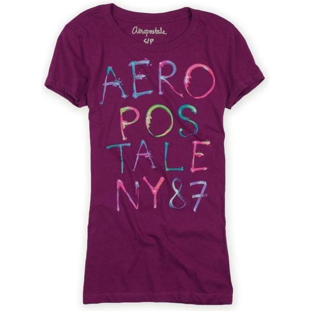Aeropostale - Camiseta gráfica para mujer con diseño de corazón, color morado, extragrande