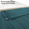 thumbnail image 5 of SUNCREAT Hammocks Extra Large Double Hammock with 12 ft Stand for Outside, 475lbs Capacity, Outdoor Portable Hammock with Hardwood Spreader Bar, Extra Large Pillow, Dark Green, 5 of 8