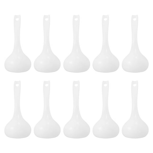 10 cucharones para sopa, cuchara grande para harina, cuchara de arroz de plástico blanco, cucharón para servir alimentos, utensilio de cocina resistente al calor