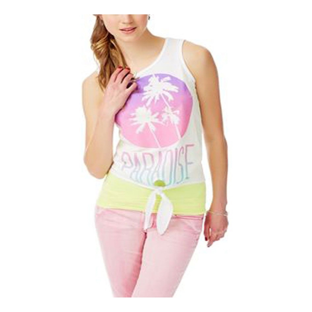 Camiseta sin mangas Aeropostale Paradise para mujer Blanco Grande