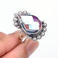 thumbnail image 3 of Black Rainbow Mystic Fire Topaz Gemstone 925 Sterling Silver Ring, 18X13 mm Pear Gemstone Ring, Black Ring, Christmas Gift, Unique Jewelry Ring, Adjus, 3 of 4