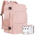thumbnail image 1 of Mochila de viaje Sinaliy Carry on impermeable para portátil de 17,3", rosa, 1 of 9