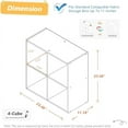 thumbnail image 2 of 4 Cube Organizer Bookcase - Fabric Storage Bins Container, Open Shelf Simple Compartments Bookshelf, White, 2 of 8