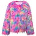 thumbnail image 5 of Mutghys Fur Coats for Women Colorful Block Open Front Fuzzy Faux Fur Jacket Party Vacation Bar Winter Warm Soft Comfortable Fashion Outerwear,S-3XL, 5 of 5