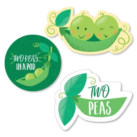 - Double the Fun - Twins Two Peas in a Pod - DIY Shaped Baby Shower or First Birthday Party Cut-Outs - 24 Count