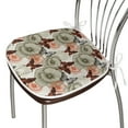 thumbnail image 3 of Butterfly Dining Chair Pad, Poppy Blossoms and Butterflies Wildlife Garden Forest Theme Vintage Style, Water Resistant Pillow with Straps for Seats, 6 Pieces Set, Orange Black Khaki, by Ambesonne, 3 of 5
